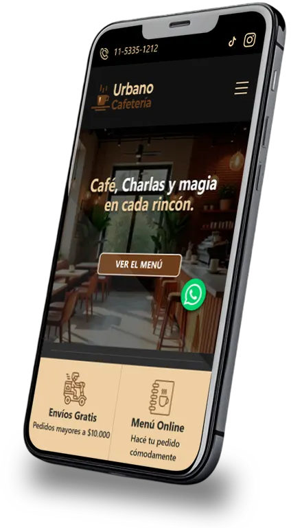 Sitio responsive visto desde la pantalla de un teléfono móvil