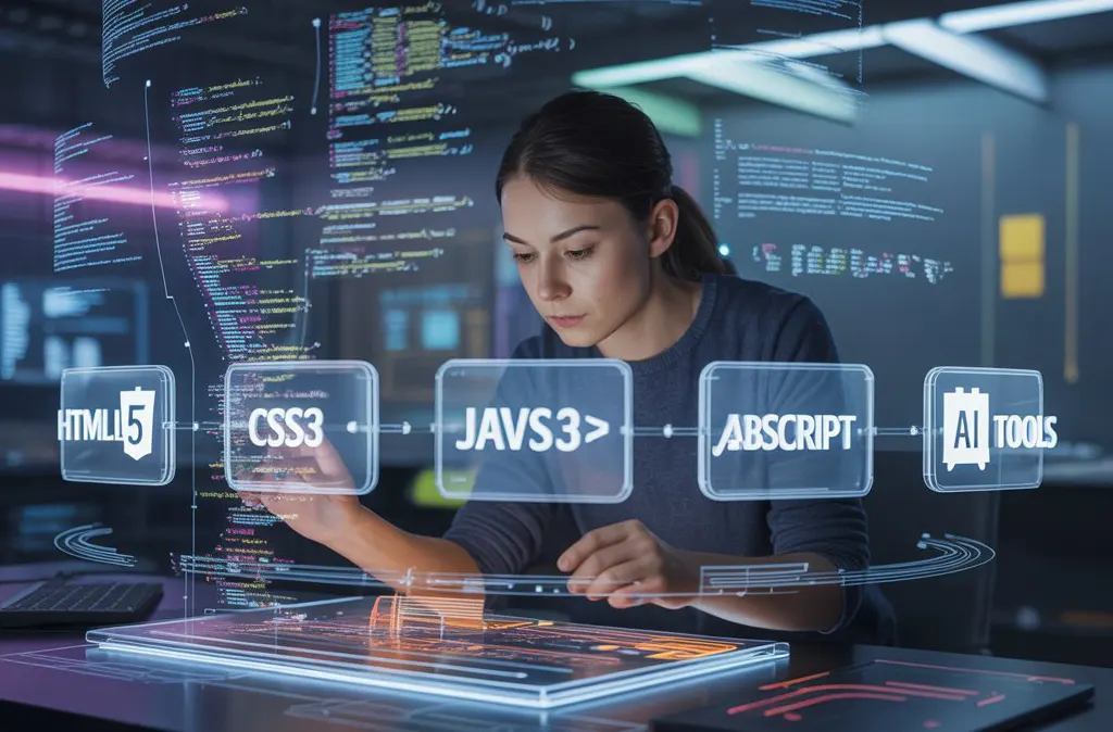 Desarrolladora web trabajando